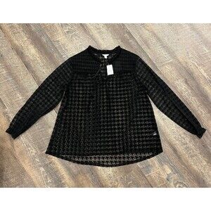 Cato Velvet and Sheer Houndstooth Tunic size 14/16